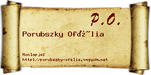 Porubszky Ofélia névjegykártya